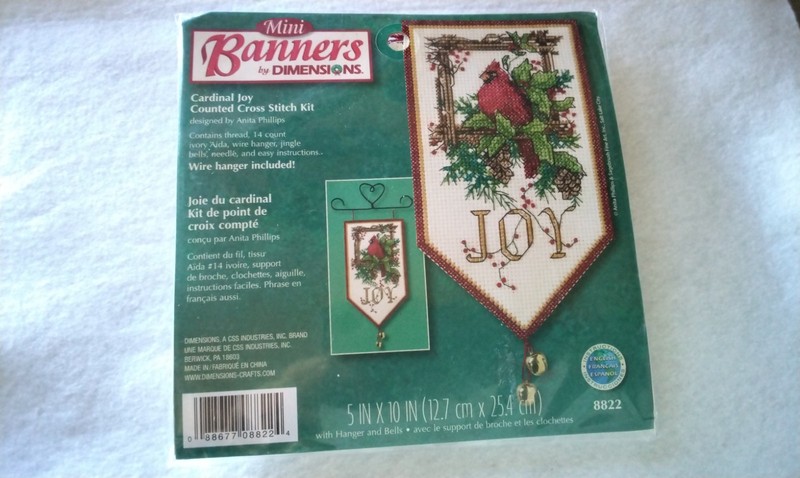 Dimensions -Mini Banners - Cardinal Joy - Cross Stitch Kit - New & Sealed