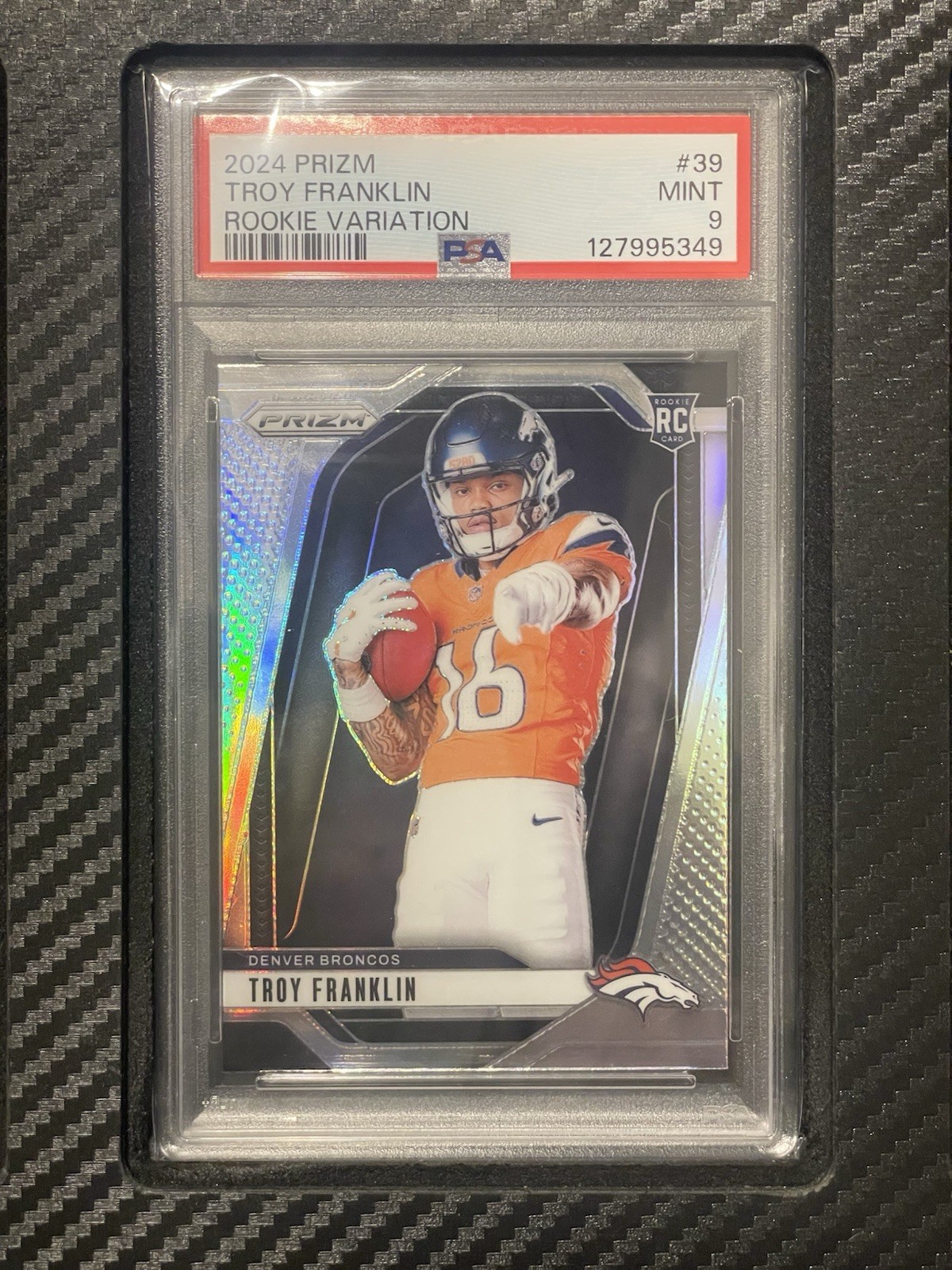 2024 PSA 9 Troy Franklin RC #39 Rookie Variation Silver Prizm Panini NFL
