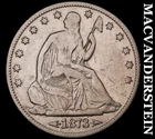 1873 Seated Liberty Half Dollar- Scarce Better Date- No Reserve #J9136