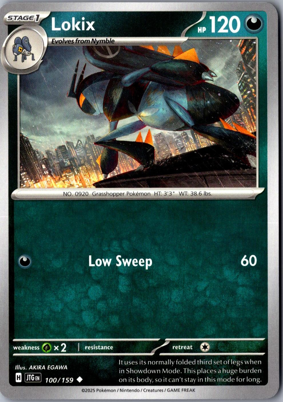 Lokix 100/159 Uncommon SV09: Journey Together LP Pokemon Card