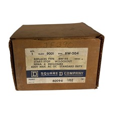 Square D 9001 BW-204 Start Stop Push Button Station Lockout NEMA 4 600V New