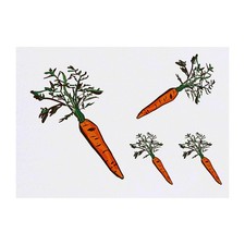 4 x 'Carrot' Temporary Tattoos / Transfers TO00032889 