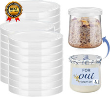 15PCS Oui Yogurt Jar Lids Clear Plastic Container Lids for Oui Yogurt Jars...