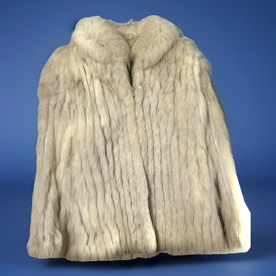 Chaqueta Abrigo Saga Fox Genuina Azul Piel de Zorro Para Mujer Grande De Colección Lujo Foto 4 de 4