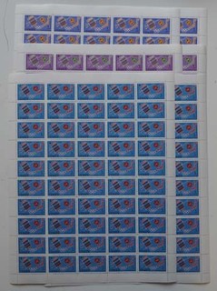 1965 Jemen; 100 Serien Fernmeldeunion postfrisch/MNH MiNr. 145/47 A ME 1400