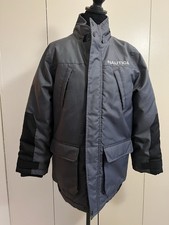 Nautica Multi-Pocket Water Jacket Coat Parka Gray / Black Sz 14-16 Boys No Hood