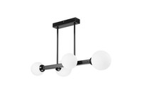 Deckenlampe Deckenleuchte 4-Flammig Schwarz Weiß G9 Metall Glas Kugelschirm