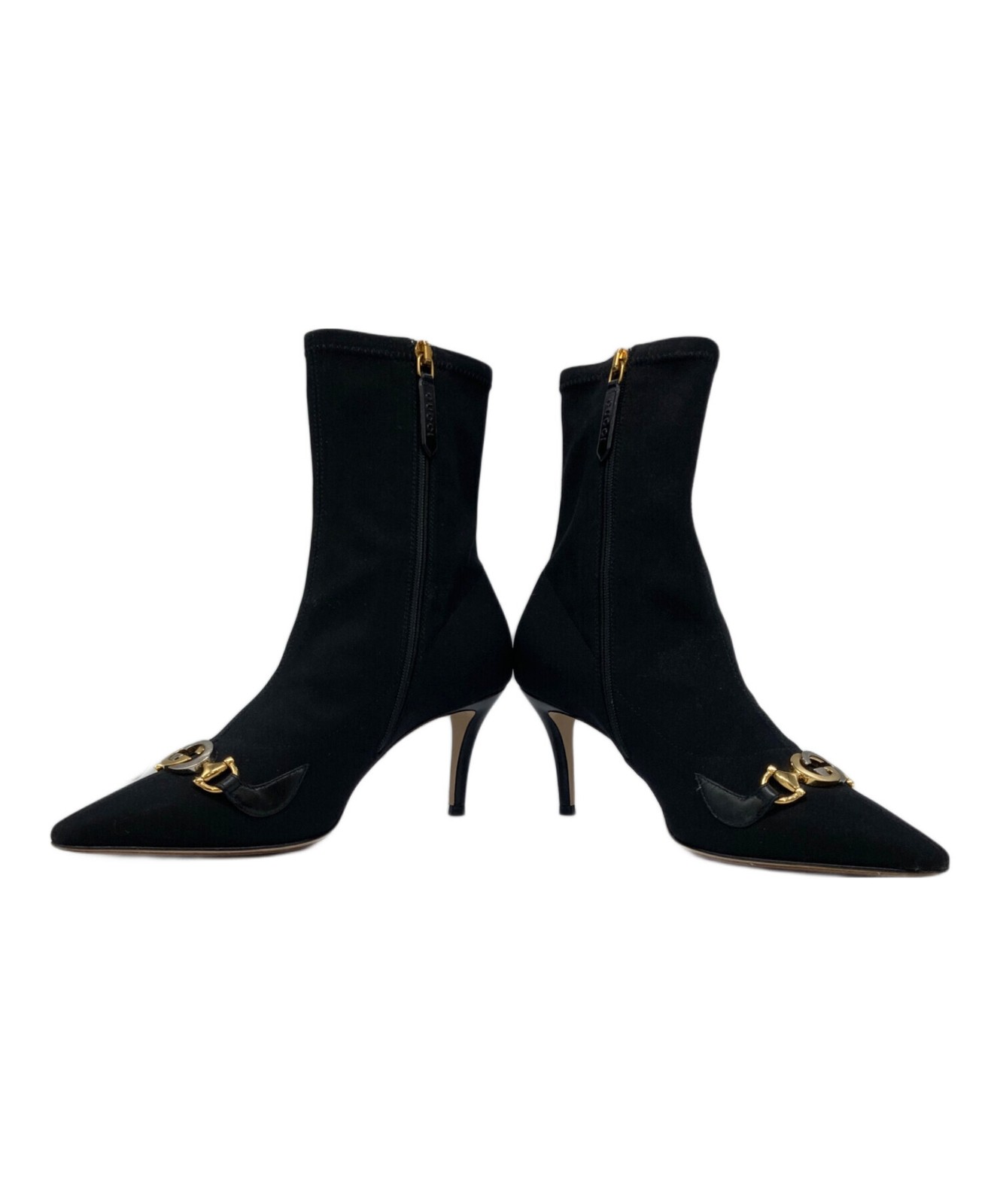 GUCCI Short Boots Shoes Interlocking  EU 37 US 7 Black Authentic thumbnail 15