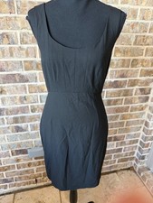 Ann Taylor Sheath Dress business casual black size 0 sleeveless classic scoop