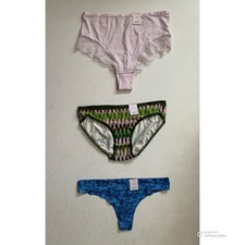 Auden Lot of 3 Panties Size Large Purple Brief  Green Bikini  Blue Thong NWT