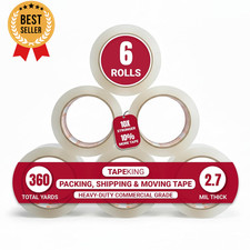 Clear Packing Tape 2.7 Mil Heavy Duty 60yd Rolls 6 Pack Shipping Moving