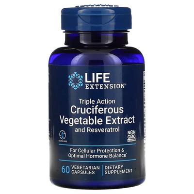 2 X Life Extension, Triple Action Cruciferous Vegetable Extract with -worldwide