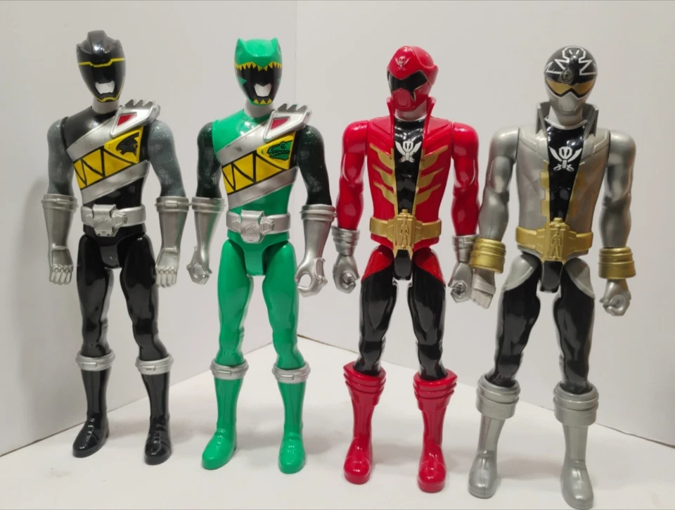 Lote de 4 Bandai Power Rangers Super Megaforce Silver, Red Dino Charge Green, Black Foto 2 de 4