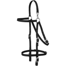 Tough1 Nylon Mule Headstall with Cavesson Black