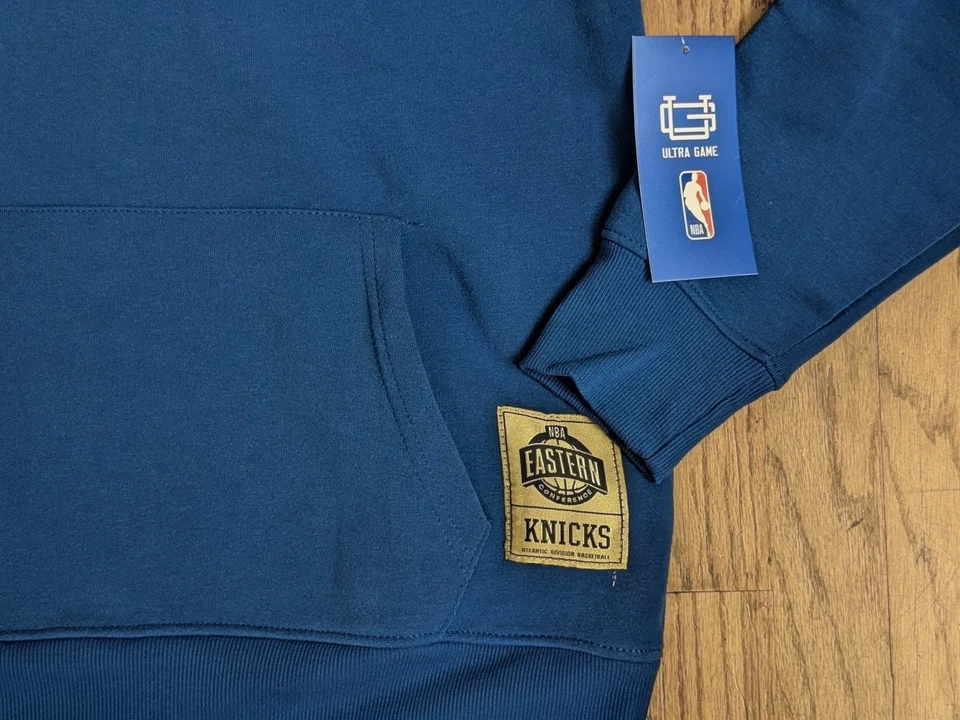 New York Knicks NBA Ultra Game Men's 2XL Blue Pull Over Hoodie sweatshirt, NWT - Image 4 of 4