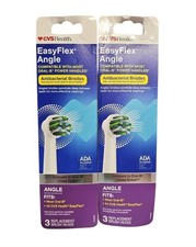 2 Pack CVS Health EasyFlex ANGLE Anti-Bacterial Replacement Brush Heads 3 Ct Ea