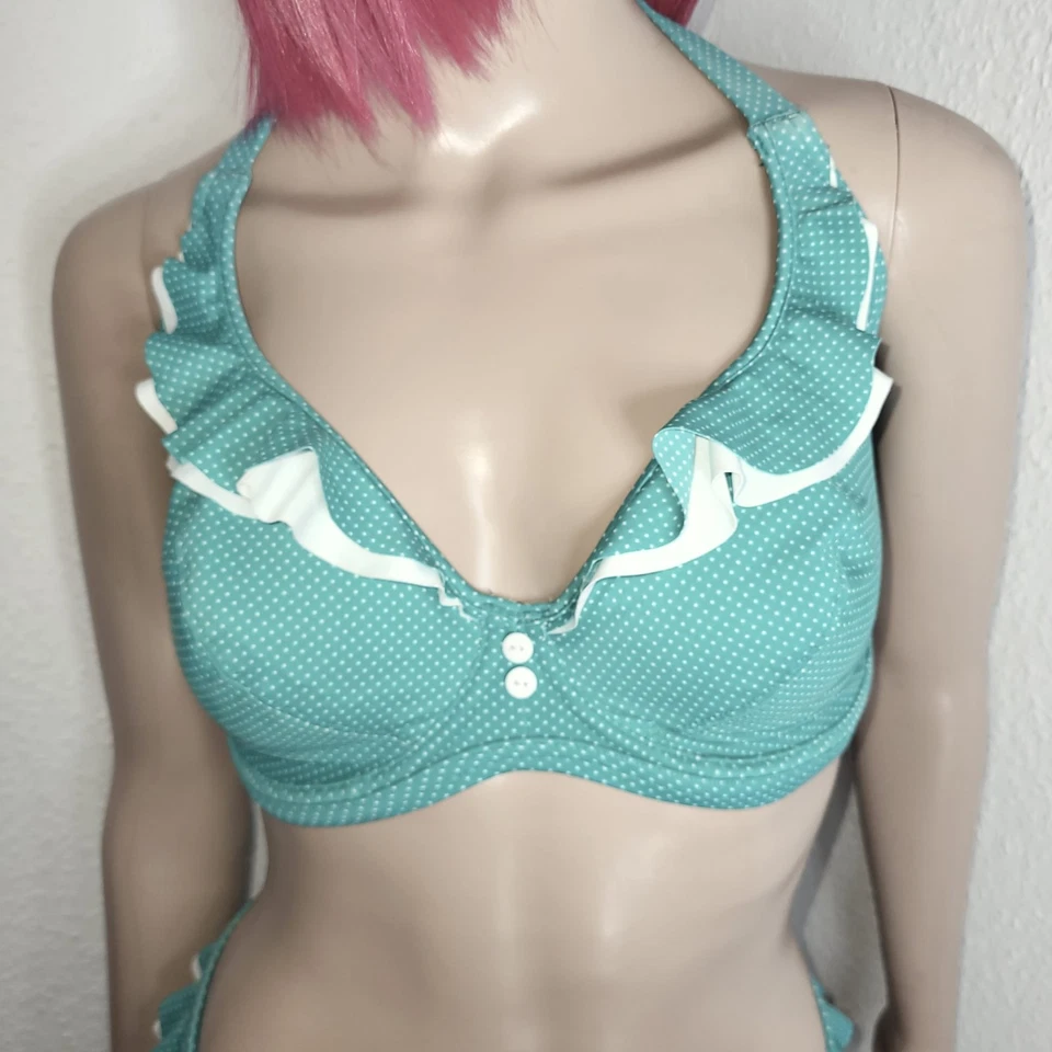 Luxus Bikini Set, Freya Cherish, Rüschen, Größe M 80/38/40 Cup F, Grün Damen neu - Bild 4 von 4