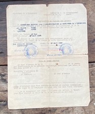 Ordre de réquisition de passage par Aéronef ,État Français 1942
