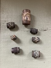 Lot anciens tampons  en bois Collection Couture 19e. Objet de Metier. Broderie