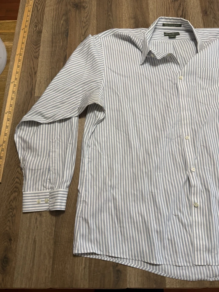 Eddie Bauer Shirt, Men's Blue Grey White Long Sleeve Button Up Relaxed Fit - Image 3 of 4