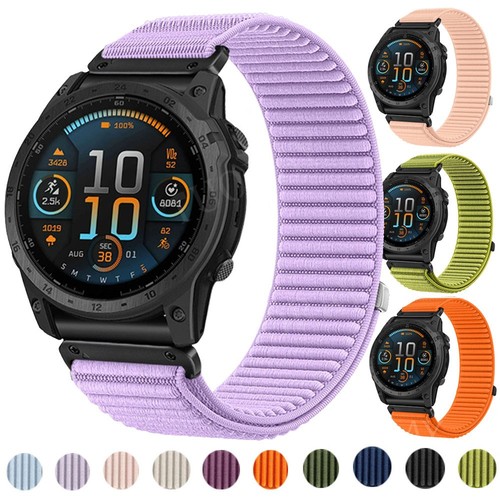 Nylon Braided Loop Band Strap For Garmin Fenix 8 E 7 7X 6 6X Pro 5 5X Instinct 3 - Afbeelding 1 van 24