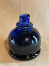 RARE   COBOLT BLUE  empty  BOTTLE SHEARED TOP LIP