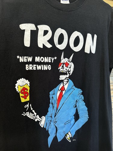 Maglietta Troon "New Money" Brewing Boss Dog Nera Rara Taglia Media *Leggi* - Foto 2 di 6