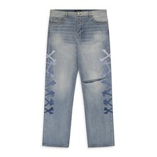 Amiri Stone Indigo/Blue Gradient Bones Straight Jeans SIZE 33 1190