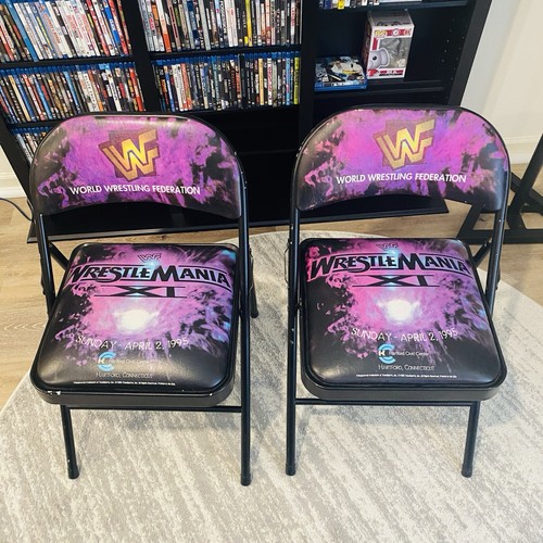 (2) Vintage WWF Wrestle Mania XI Floor Seat Chair Hartford Civic Center April 1995