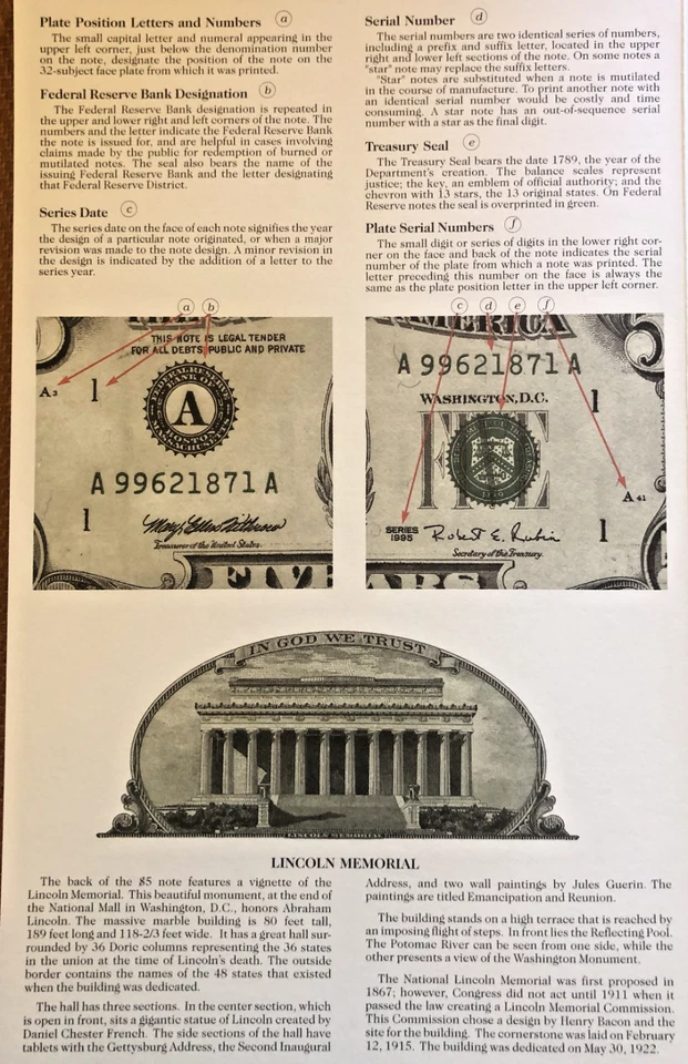 1995 Uncut Sheet of 4 $5 Dollar Bills Currency Bureau of Engraving and Printing - Image 3 of 4