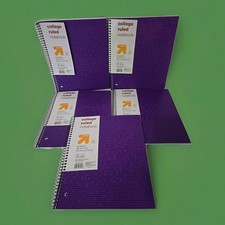 Up  Up Spiral College Ruled Notebook 80 Sheets Purple Poly Cover Set Of 5