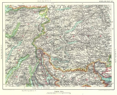 ARGYLL STIRLINGSHIRE & PERTHSHIRE. Loch Lomond Tay Fyne Rannoch Katrine 1893 Karte