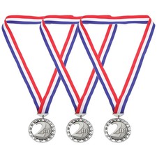 Award Medals, 3 Pcs 2nd Metal Competition Medals, Silver