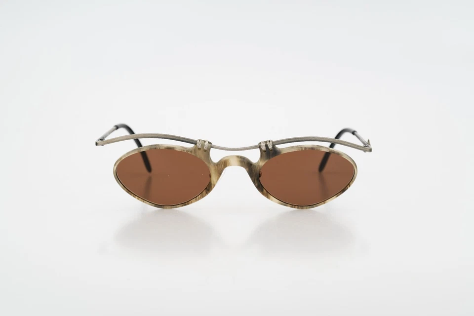 Sun Boy SBV 102, винтажный 90-х уникальный стимпанк маленький овальный авиатор солнцезащитные очки новый из старых запасов - Изображение 3 из 4