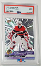 Jaxson Stauber PSA 9 Mint 2023-24 Upper Deck Young Guns Outburst RC #207 Rookie