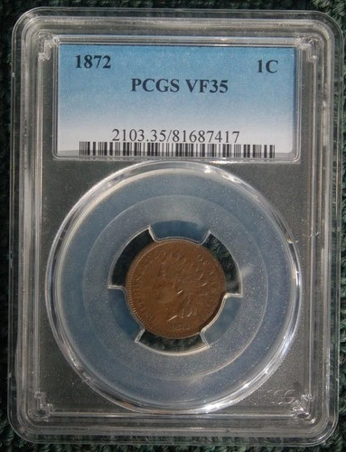1872 Indian Head Cent - PCGS VF35
