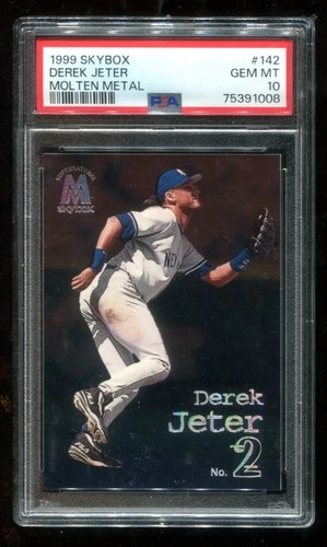 1999 Skybox #142 Derek Jeter PSA 10 Gem Mint Molten Metal HOF Yankees~(KS)