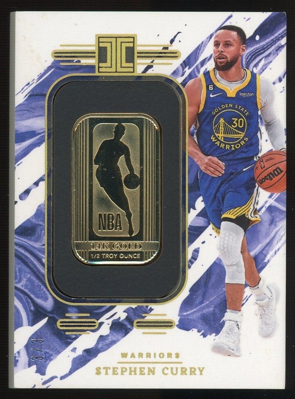 2023-24 Panini Impeccable #3 Stephen Curry 1/2oz 14k NBA Logoman Gold Bar 3/3