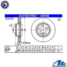 2x BRAKE DISC 24.0128-0198.1 FOR BMW 3/E6/Convertible S50B30 3.0L 6cyl 3 E36