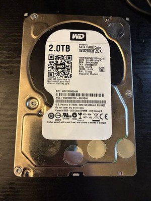 WD Black 2TB 7200RPM 3.5'' SATA Internal Hard Drive (WD2003FZEX) Desktop HDD