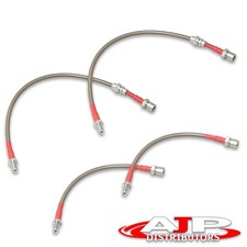Silver 4PC F+R Racing Stainless Steel Brake Line Kit For 1984-1987 Corolla AE86