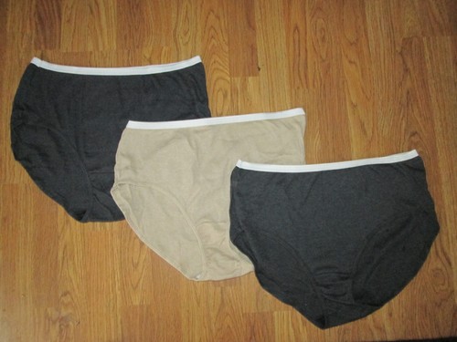 Womens JUST MY SIZE LOT of 3 ribbed underwear panties 10 ( 18 - 20 / 2X ) NWOT