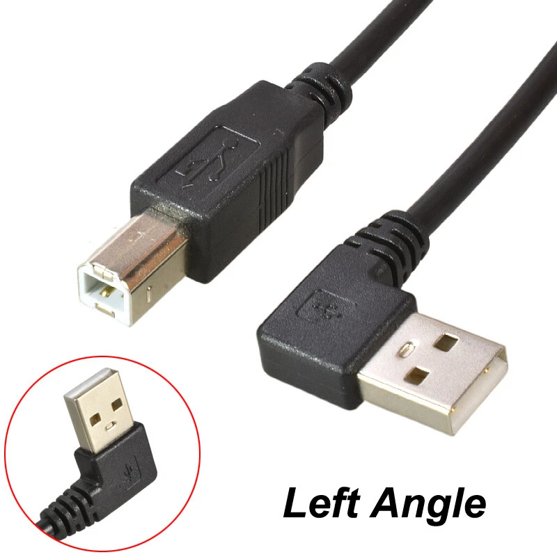 90 Degree Right Angle USB Printer Cable Lead Type A Male to B Male 1 Metres - Image 4 of 4