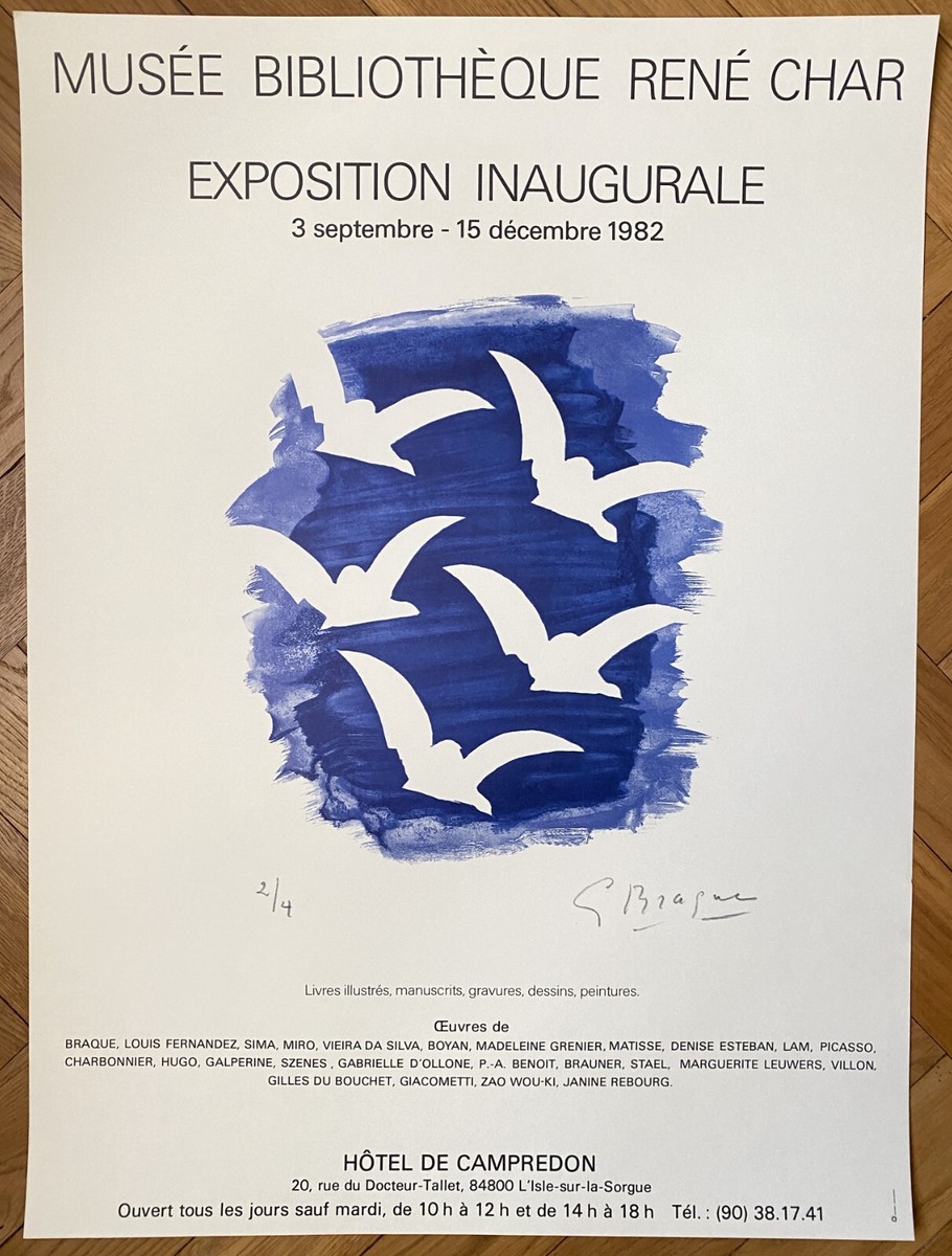 Rare Vintage 1982 Braque French Museum Exhibition Poster Rare Vintage 1982 Braque French Museum Exhibition Poster