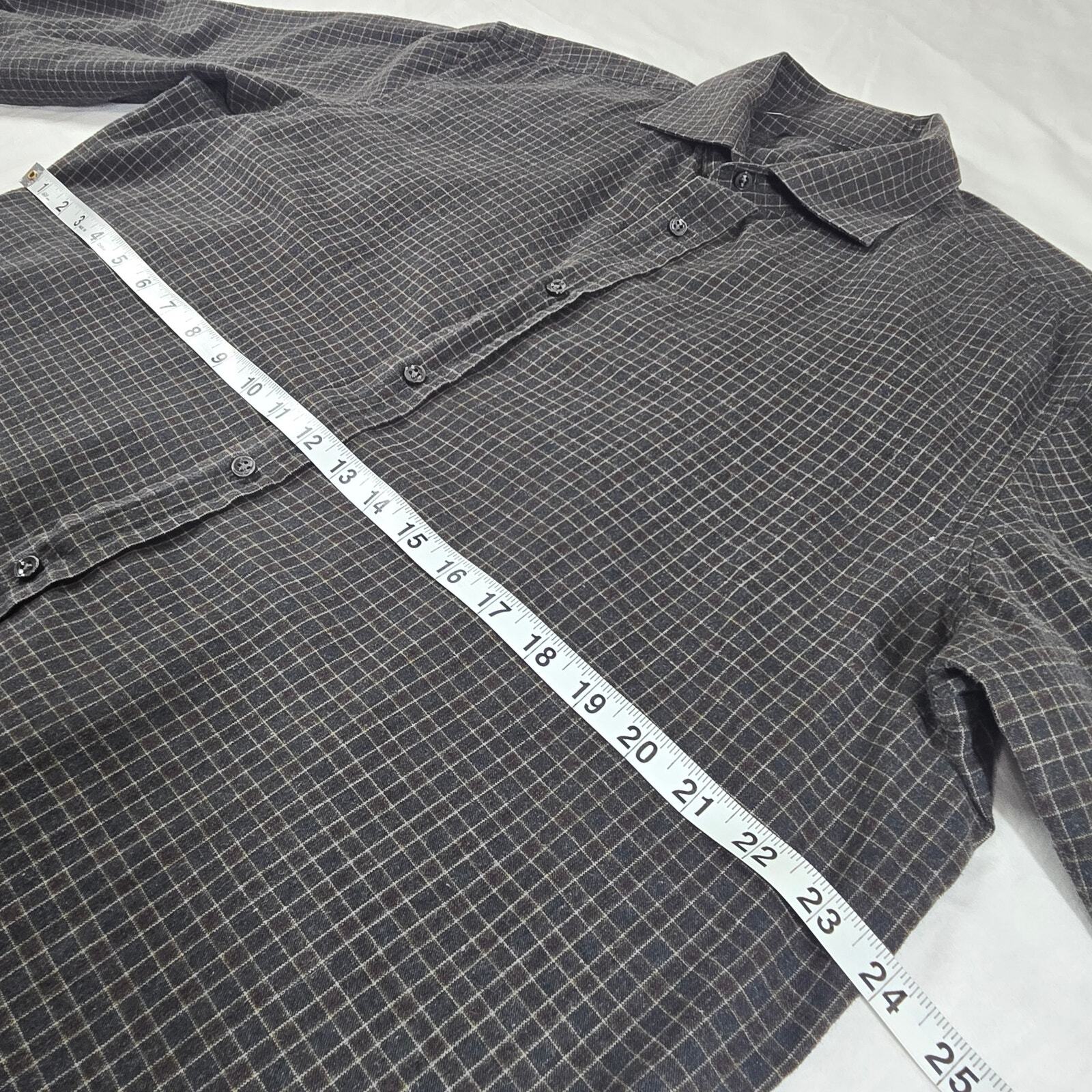 Ralph Lauren Black Label Mens Button Down Shirt Gray Brown Check Plaid Casual image 6