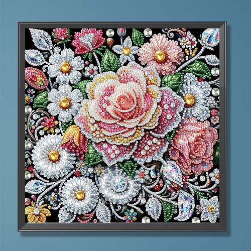 5D DIY Partial Special Shaped Drill Diamond Painting Kit Flower Decor 30x30cm - Afbeelding 15 van 39