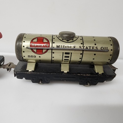 Marx O gauge #556 NYC Caboose #553 Santa Fe Tank Car Lot Of 4 All Metal - Picture 4 of 24