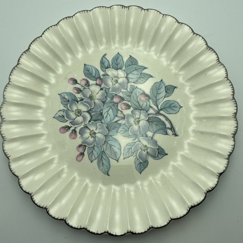 Vintage American Limoges Grey Blossom Dinner Plate 10" Gold Palladium Edge - Picture 2 of 13