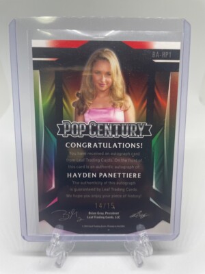 HAYDEN PANETTIERE 2023 LEAF METAL POP CENTURY AUTO /15 | eBay