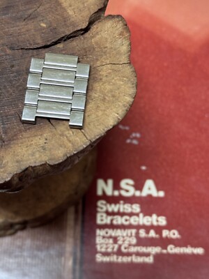 4 links to vintage Certina DS divers watch steel polished flat-top NSA bracelet